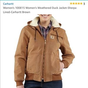 Weathered Duck Jacket-Sherpa Lined-Carhartt Brown